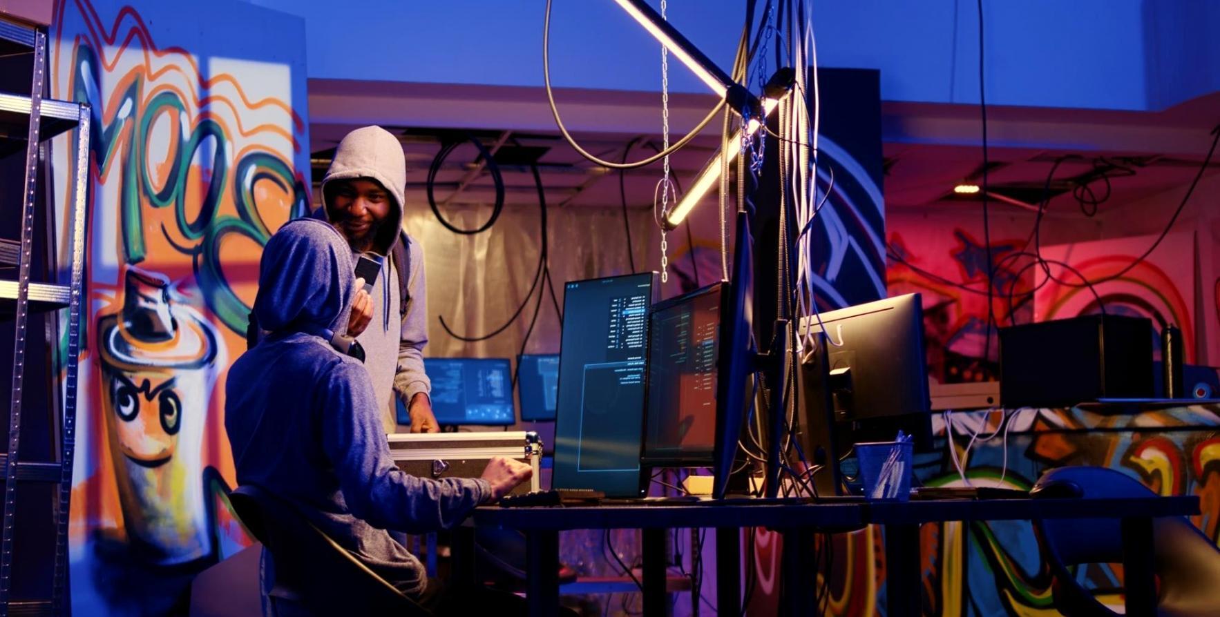 Workshop participant working with cloud AI tools on a laptop